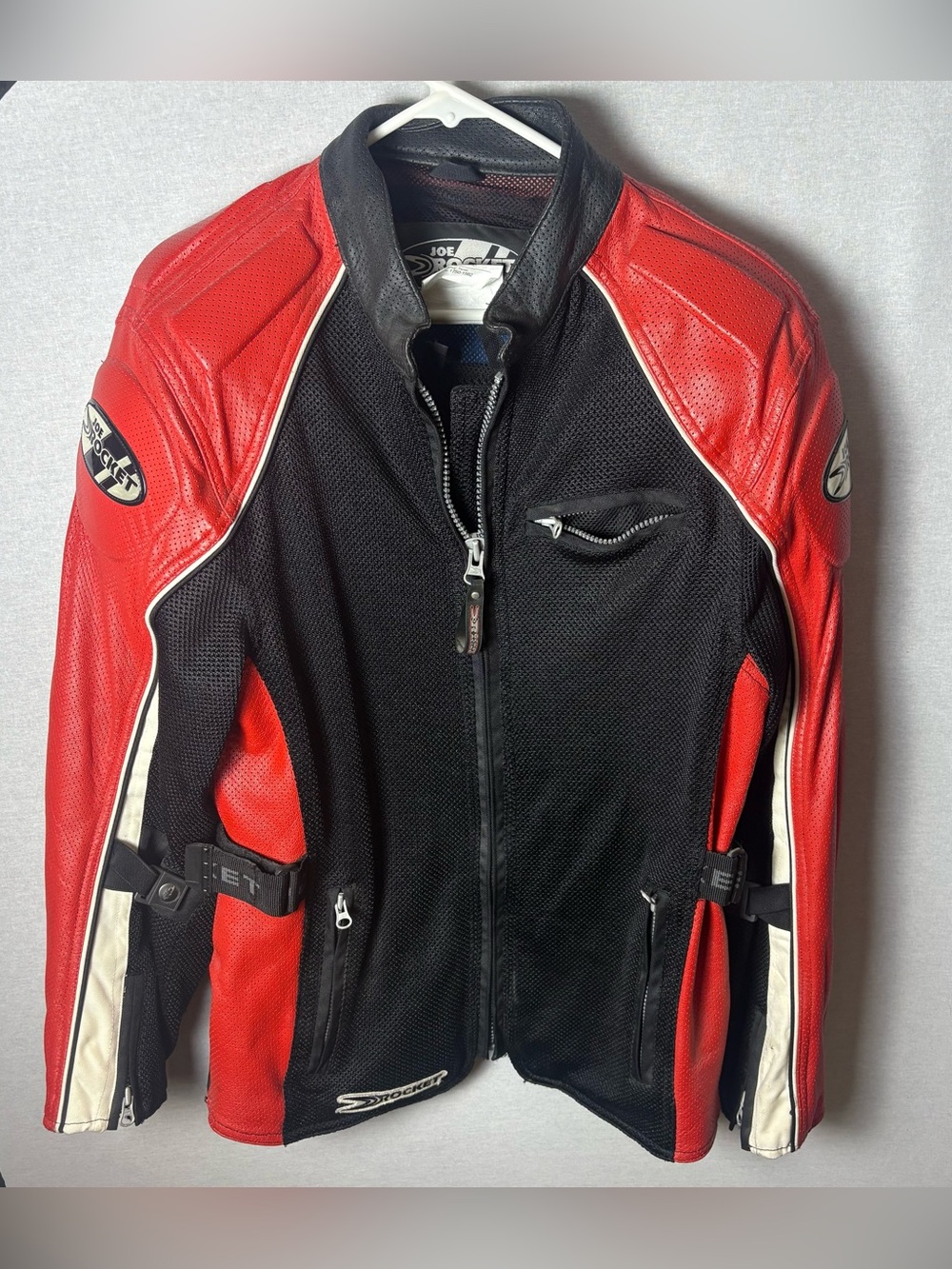 Joe Rocket Mesh Leather Motorcycle Protection Zip Front Jacket Padded Womens L